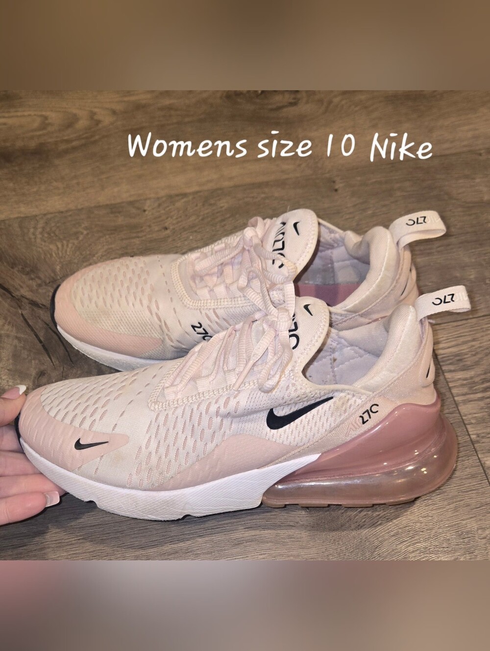 Nike Air Max 270 Women's Sneakers - Blush Pink with Black Swoosh